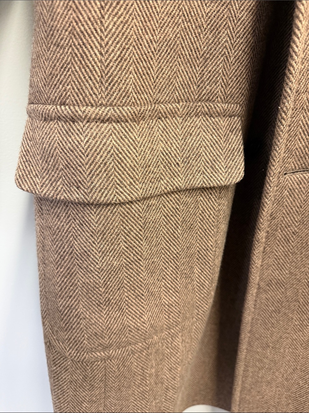 Brooks Brothers Men's Double-Breasted brown tan Wool Overcoat - Picture 9 of 10